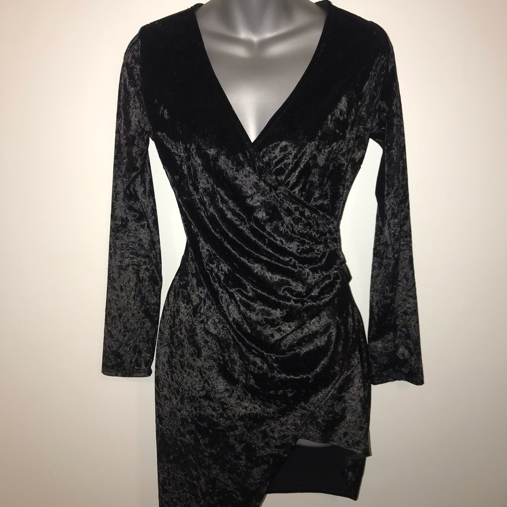Black velvet dress